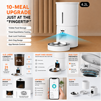 Distributeur automatique de nourriture pour animaux de compagnie intelligent avec caméra vidéo, écran LCD en acier inoxydable, WiFi, contrôle par application, portions de repas programmées