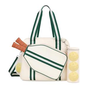 Sac de transport pour pickleball pour femmes et hommes avec poche pour raquette, sac à balles externe et sangle d'épaule réglable, crochet de clôture - Product Image 1