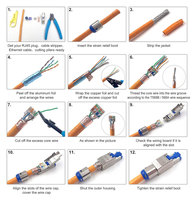 Cable Ethernet de campo 8P8C sin herramientas Cat 7 Red FTP blindado Cat6a Cat7 RJ45 Conector Modular enchufe sin herramientas