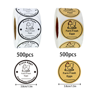 Étiquettes d'emballage d'oeufs frais de ferme personnalisables autocollants étiquette d'oeuf en papier avec impression UV étiquette de forme ronde pour oeufs