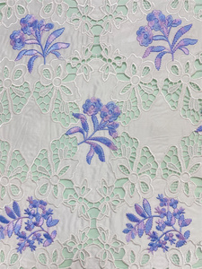 ชุดเดรสผ้าสองสีสำหรับผู้หญิงจากลูกไม้มีเชือกกลวงแบบฝรั่งเศส - Product Image 3