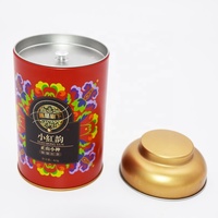 Boîte ronde en étain pour le thé, coffret d'emballage avec couvercle arquées et couvercle intérieur