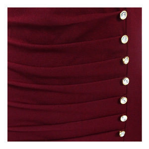 <span class=keywords><strong>Abiti</strong></span> da carriera Midi con bottoni sottili da donna con colletto <span class=keywords><strong>su</strong></span> <span class=keywords><strong>misura</strong></span> plissettato in tinta unita manica corta <span class=keywords><strong>abiti</strong></span> da donna estivi da ufficio - Product Image 4