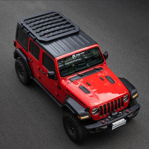 Equipaje de techo de coche, plataforma transportadora de <span class=keywords><strong>aluminio</strong></span>, portaequipajes, portaequipajes de coche para Jeep Wrangler JL 4XE 18 +, piezas de coche todoterreno, portaequipajes - Product Image 4