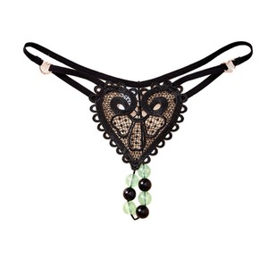 Tanga Sexy de Encaje Ding Zhi Mei, Triángulo Negro sin Costuras, Lencería Femenina con Cuentas, Estilo Europeo - Product Image 5