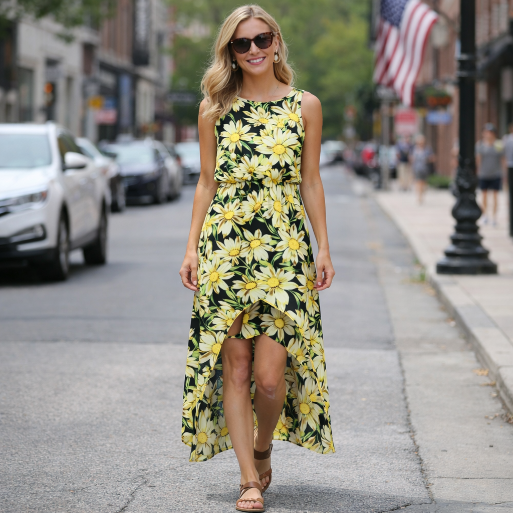 sachin and babi light blue dress Sereia Floral Abelia Hi-Low Maxi Wrap Dress – Sugarlips main image 0