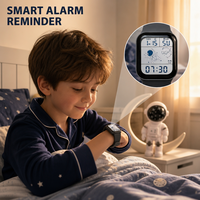 Montre numérique pour enfants, montre d'astronaute pour étudiants, montre à LED sportive, étanche, carrée, en silicone, pour garçons et filles, thème spatial, cadeau
