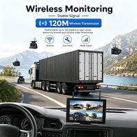 Système de caméra de véhicule sans fil AHD 4 canaux 10,1 pouces 1080P avec vision nocturne, moniteur tactile IPS, étanche IP68, écran partagé pour camion, camping-car, bus