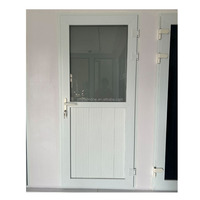 Puerta Abatible de UPVC Resistente a Huracanes con Vidrio Esmerilado, Doble Acristalamiento de Ahorro Energético para Casas Modernas y Cuartos de Ducha