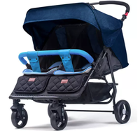 Vente en gros d'usine adapté aux bébés de 0 à 3 ans double sièges chaise pousseuse pliante poussette double pour bébé