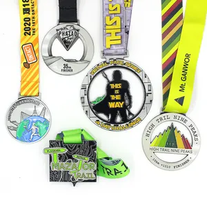 Personalized Souvenir Logo Running Karate Medal Marathon 3D Blank Gold Trophy Lanyard Award Ribbon Sports Metal Custom Medal