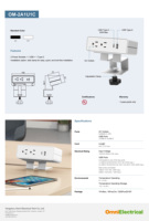 Prise murale moderne OMNI avec charge USB-C et protection contre les surtensions pour utilisation sur bureau