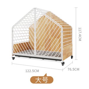 <span class=keywords><strong>Cage</strong></span> pour chien en acier inoxydable, cadre en bois massif, design rectangulaire, durable, résistant à l'eau, enclos sécurisé pour animaux de compagnie, intérieur/extérieur - Product Image 3