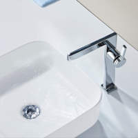 Nouveau design Robinet de lavabo thermostatique en laiton à poignée unique, à poser sur le comptoir, monotrou, moderne, avec cartouche céramique