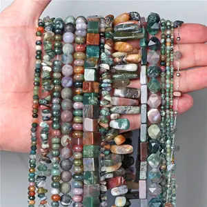 Tự nhiên Ấn Độ Agate hạt vòng bán quý vuông rondelle ống hình dạng bất thường đá quý lỏng Spacer hạt đối với trang sức DIY