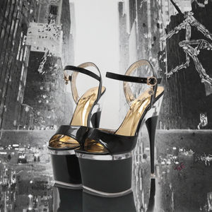 Chaussures sexy et tendance pour femme, à talon aiguille de 17 cm, plateforme, multicolores, avec bride cheville, pour l'été, rehaussant la silhouette - Product Image 3