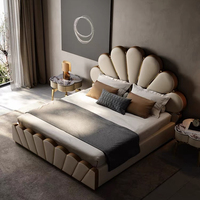 Ensembles de meubles de chambre à coucher modernes et luxueux, lit mural Murphy, échantillon de lit king size, ensemble de chambre à coucher pour adultes, lits doubles en cuir personnalisés