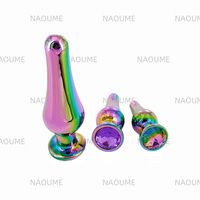 Hot Selling Dazzling Metal Anal Plug für Frau 3 Größen Butt Plug Stimulator Frauen Mastur bator Sexspielzeug für Frau und Männer Paar