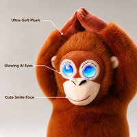 Jouet en peluche singe parlant intelligent IA, rembourré de coton PP, super doux, détails brodés, anti-stress