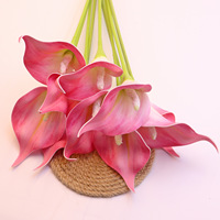 Everbloom PU Calla Lily bunga buatan tangan sentuhan nyata buatan tangan Modern bunga meja hiasan untuk Natal Valentine