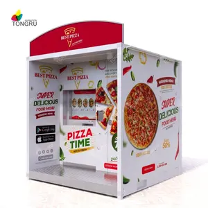 Kinh Doanh ngoài trời tự phục vụ thức ăn nhanh Máy làm bánh pizza nóng kiosk hoàn toàn tự động bánh Pizza Máy bán hàng tự động