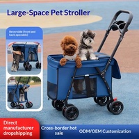 Poussette pour animaux de compagnie de taille moyenne et grande - Poussette pliable légère pour extérieur et voiture pour animaux de compagnie