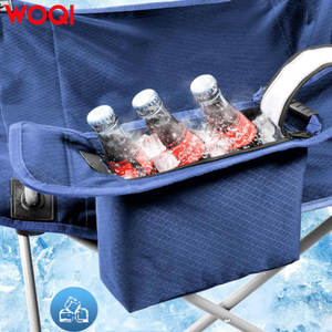 Silla plegable de playa Woqi con toldo, portavasos y bolsillos laterales para acampar al aire libre - Product Image 3
