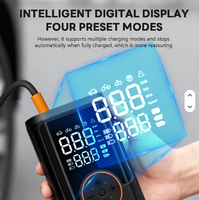 Compresseur d'air électrique portable mini 150 psi pour pneus de voiture, sans fil, avec manomètre numérique ABS et batterie externe 6000 mAh – Prix usine