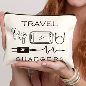 Trousse de Maquillage en Toile Vierge avec Fermeture Éclair pour Cosmétiques et Crayons, Personnalisable avec Logo, Vente en Gros - Product Image 3