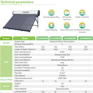 Calentador de Agua Solar Haier de 200l, <span class=keywords><strong>Sin</strong></span> Presión, con Tubos de Vacío, Energía Solar, Precio Económico, Gran Venta - Product Image 2