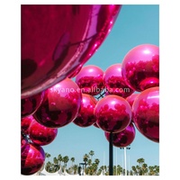 Boule de miroir gonflable Décoration de vacances accrocher Boule brillante Double couche de haute qualité
