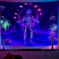 Impression sur tissu léger de haute qualité, extensible, décoratif mural, psychédélique et tripé, réactif aux UV et aux lumières noires
