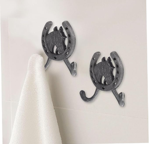 ติดผนังตะขอแขวนหัวหล่อหมวกแขวนเหล็กผนังห้องครัวแขวนเกือกม้าCoat Hooksชั้นวางกุญแจ<span class=keywords><strong>Wrought</strong></span> Sตกแต่งเสื้อผ้าตะขอ - Product Image 2