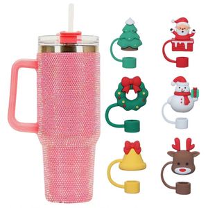 Vasos Promocionales de 40 oz con Serigrafía y Tapa con Cristales de Imitación, Pajita y Diseño Personalizado para Café - Product Image 4