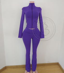 2026 Tall Girl Friendly Set Custom Logo Woman Yoga Long <strong>Pants</strong> 2 Piece Suit Gym With Zipper Fitness Tracksuit Women <strong>Clothes</strong> Set - Product Image 6
