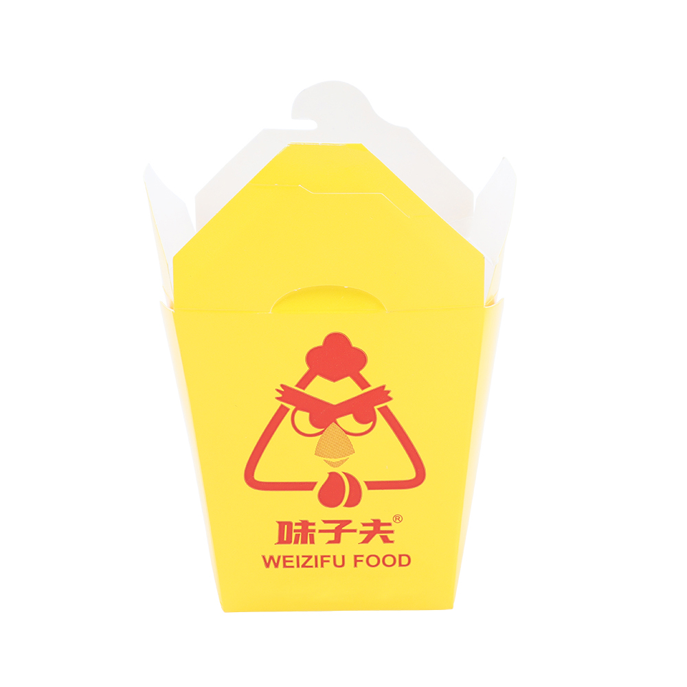 Custom printed disposable kraft packaging for food takeout takeaway rice chinese noodle packing paper box with your logo