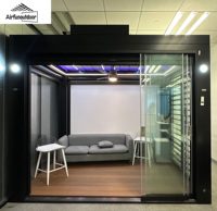 Pergola de piscine extérieure Airfun avec toit à lames orientables et bandes LED, en aluminium