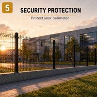 Système de fixation par pince facile à installer, galvanisé à chaud, anti-rouille, anti-UV, anti-corrosion, panneau de clôture en fil soudé 3D incurvé
