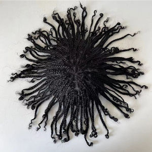 Commercio all'ingrosso della fabbrica 8x10 pollici 100% Remy dei capelli umani di colore nero Base di pizzo pezzi per capelli intrecciati parrucche con 6 pollici scatola trecce toupet - Product Image 3