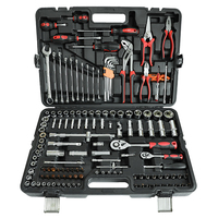 STEELTREKS Hardware Nouveau Kit d'outils à main de 131 pièces pour réparation automobile, comprenant clés à douille, clés à cliquet, embouts de tournevis, et boîte à outils