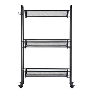 Estante de Almacenamiento para Sala de Estar y Cocina con Ruedas, Estante de Organización Metálico de Tres Niveles Multifuncional - Product Image 2
