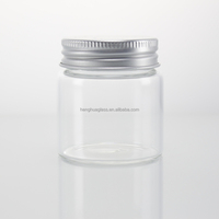 Haute Borosilicate Cylindre Capsule Herbe Verre Alimentaire Stockage 50ml Pot pour Épice Safran Matchstick Cigare avec Couvercles En Bambou