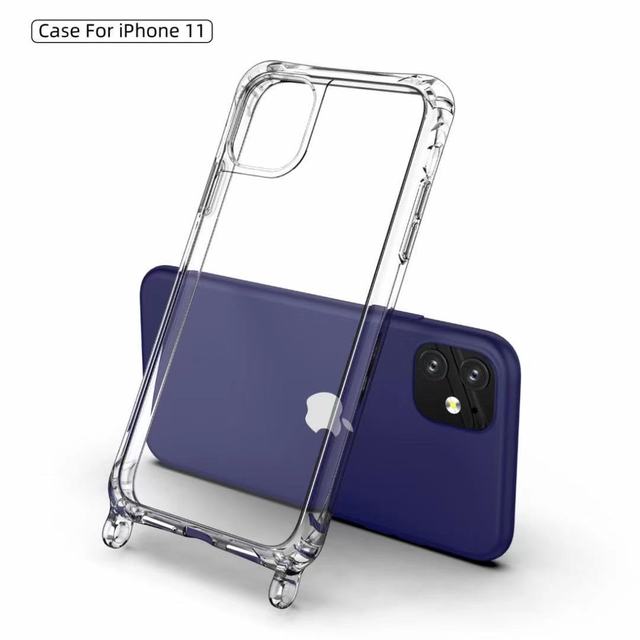 New Custom Phone Case Crossbody Lanyard Strap Beads Blank Transparent Mobile Phone Case for Iphone 17 16 15 14 13 12 11 Pro Max