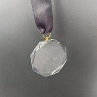 Nouvelle conception 2026, vente en gros à bas prix, médaille octogonale vierge en verre cristal pour événements sportifs