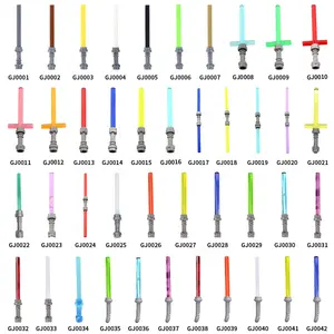 100pcs\lot Star Weapons Normal Handle Different Colors Crossed Lightsaber Building Blocks assemble bricks gift kids gift