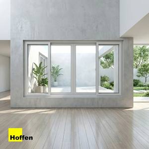 หน้าต่างบานเลื่อน Hoffen Pro uPVC ขนาดใหญ่ 240x110 ซม. กรอบสีขาว พร้อมมุ้งลวด กระจกบานเลื่อน กันน้ำ ผลิตในประเทศไทย - Product Image 2