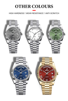 Montre mécanique pour homme de haute qualité, en acier inoxydable de luxe, automatique, cadran unique en forme de soleil, mouvement, cristal saphir, 10 ATM