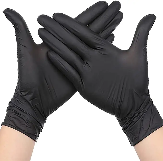 Gants jetables, gants en Nitrile 5 Mil 100 compte-gants en Nitrile sans poudre sans Latex pour peinture nettoyage de cuisine