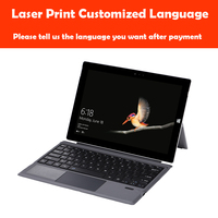 Clavier sans fil avec pavé tactile pour Microsoft Surface Pro 3/4/5/6/7/7+ Support portable pour tablette Batterie rechargeable intégrée
