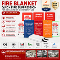 Couverture anti-feu en fibre de verre 1M x 1M la plus vendue pour la maison, kit de survie d'urgence pour la cuisine
